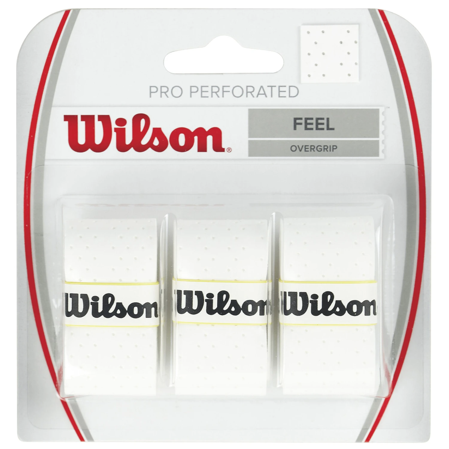 Wilson Pro Overgrip Perforated 3er Pack - Weiß 3 Wilson Pro Overgrip Perforated 3er Pack - Weiß