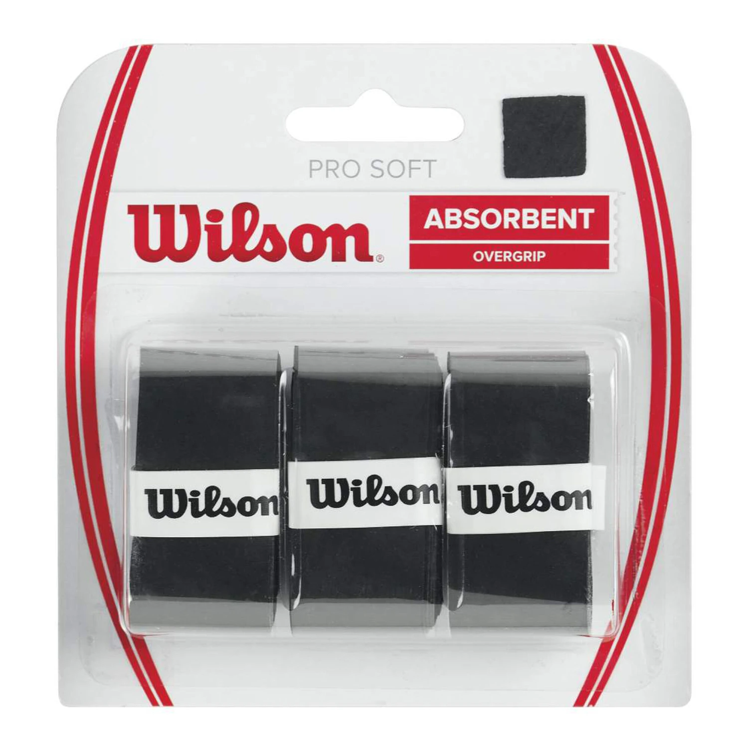 Wilson Soft Overgrip 3er Pack - Schwarz 3 Wilson Soft Overgrip 3er Pack - Schwarz