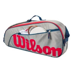 Wilson Junior Schlägertasche 3er - Grau, Rot -Dunlop Geschäft 0236800000 0 2